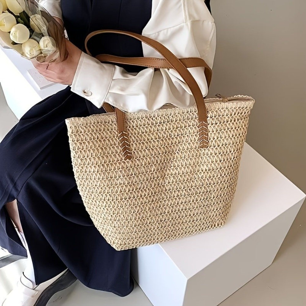 Beach Bag Straw - Modna torba typu tote z plecionej
