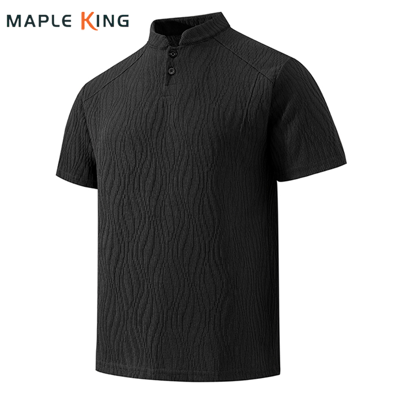 Summer Clothing Cheap - Koszula Henley męska z teksturą skóra