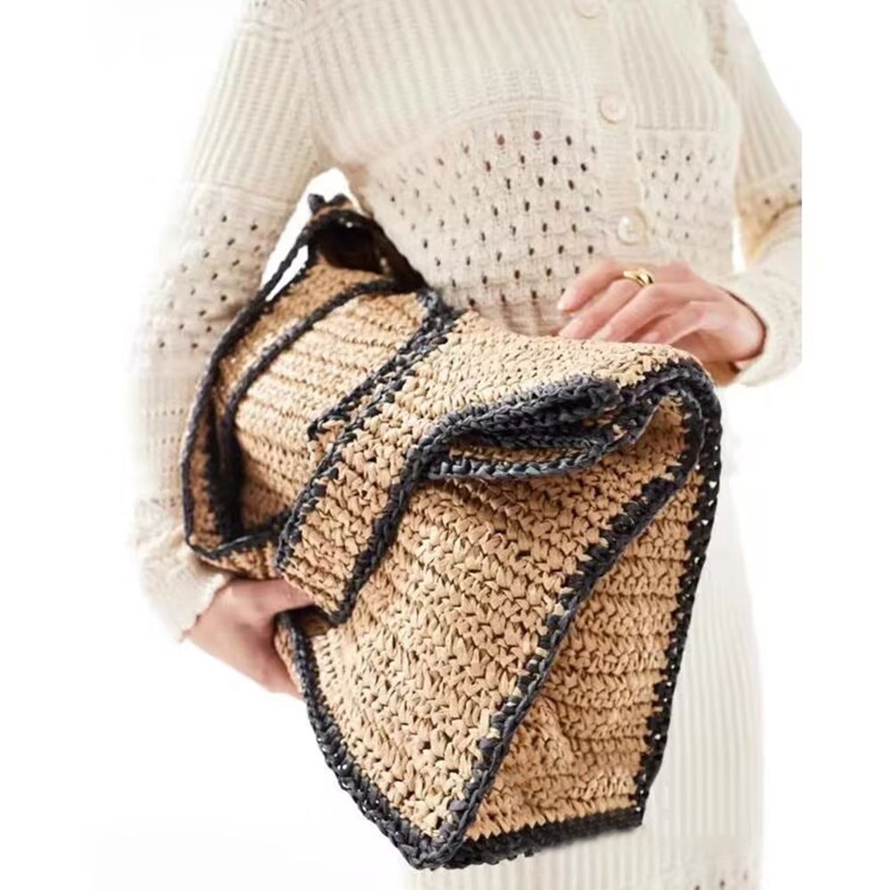 Beach Bag Straw - Duże torby typu tote ze słomy