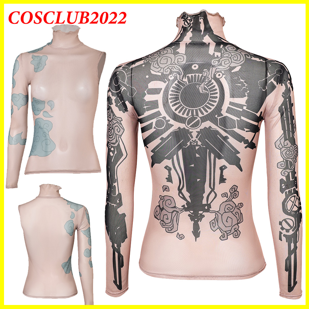 Summer Clothing Cheap - Koszulka damska Arcane Jinx Cosplay Tatuaż