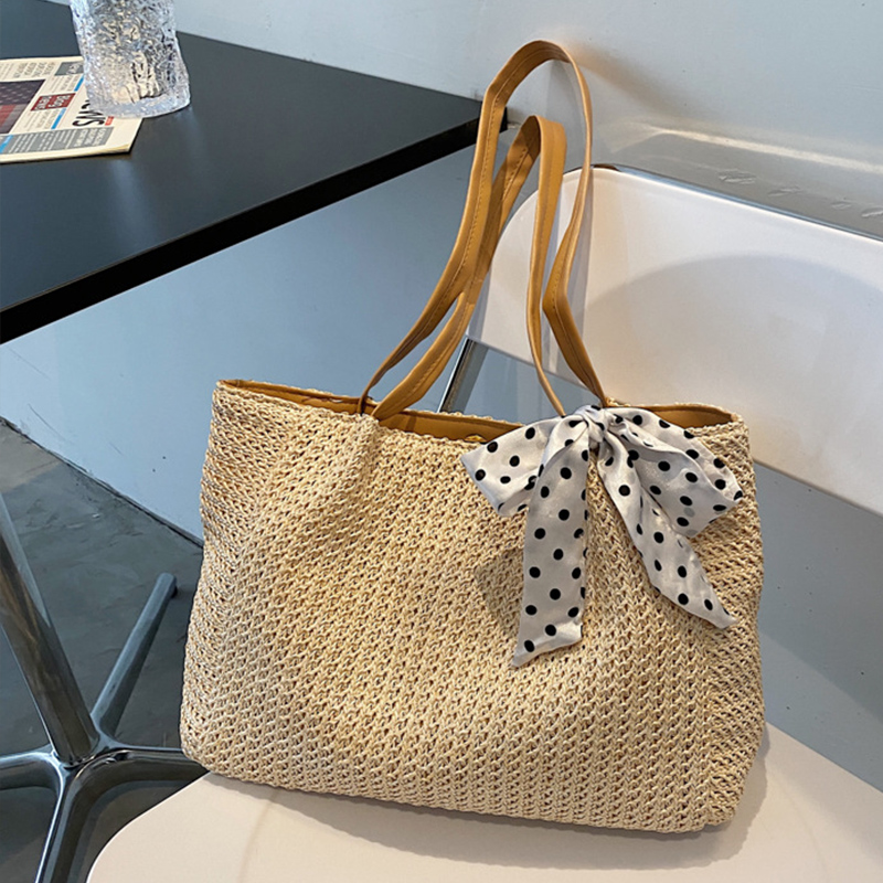 Beach Bag Straw - Szalik letni torba ze słomy z