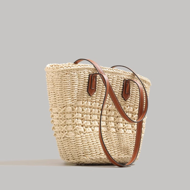 Beach Bag Straw - Bardzo duża składana torba ze słomy