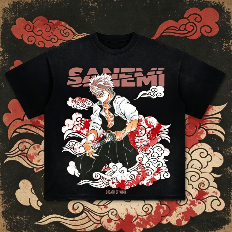 Summer Clothing Good Quality - Koszulka oversize Demon Slayer Sanemi na