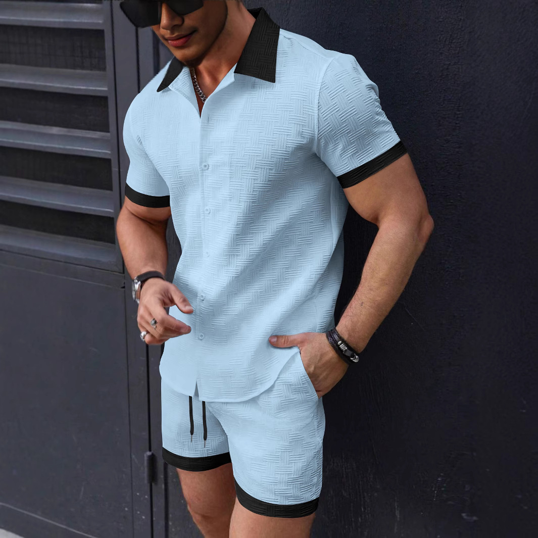 Linen Shorts Men - Modne zestawy męskie: lniany garnitur, koszula