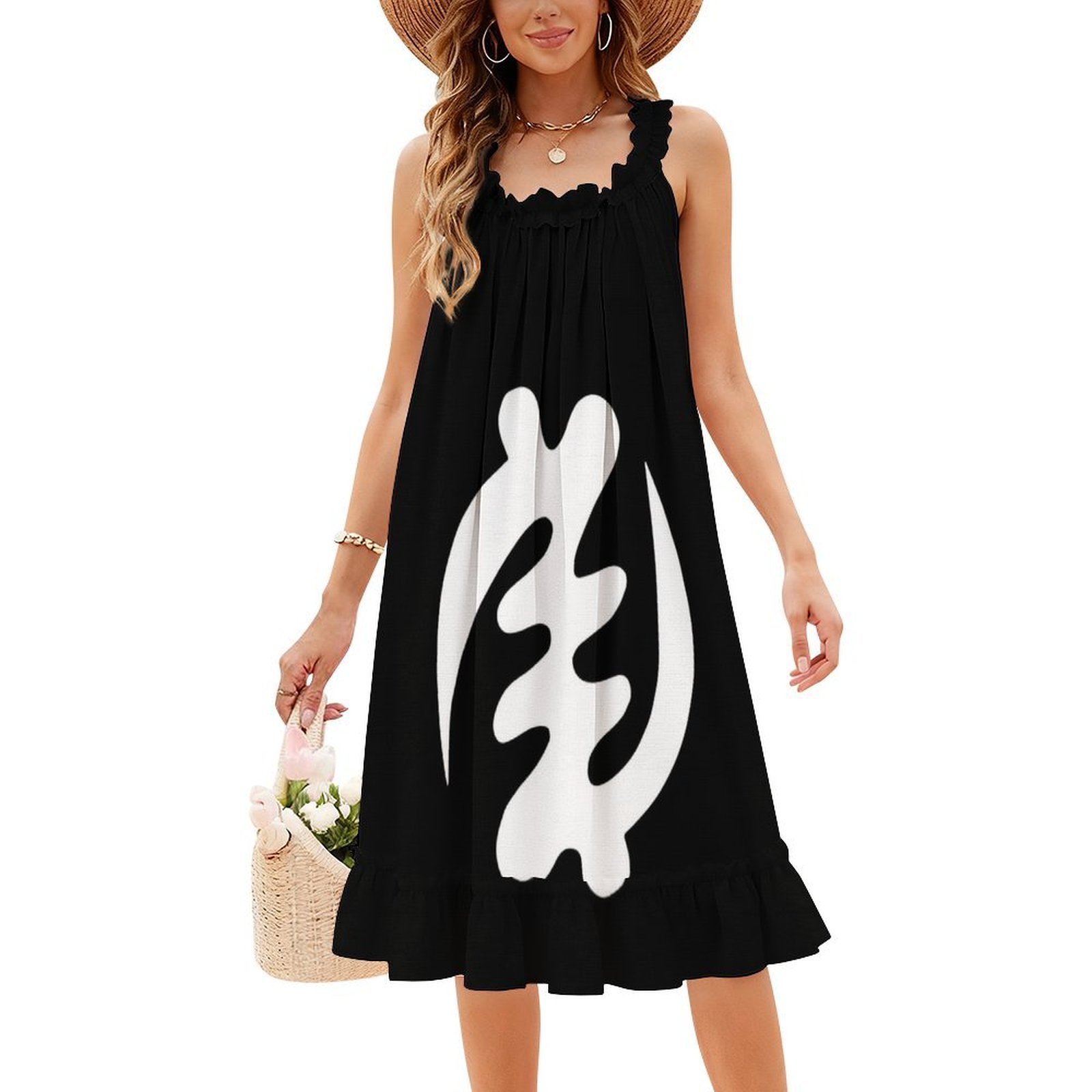 Summer Clothing Design - Sukienka damska Gye Nyame w afrocentrycznym