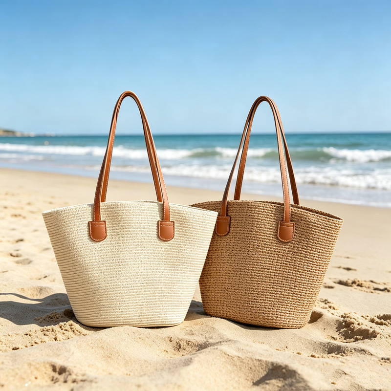 Beach Bag Straw - CLAREGQI Damska torba typu tote ze