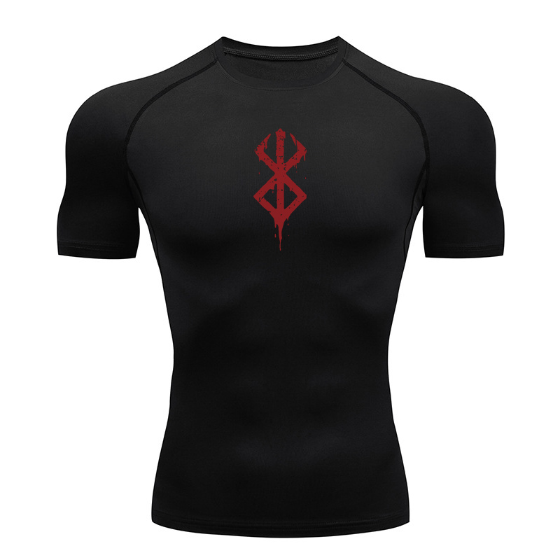 Summer Gym Clothing - Męskie koszulki kompresyjne z nadrukiem, letnie