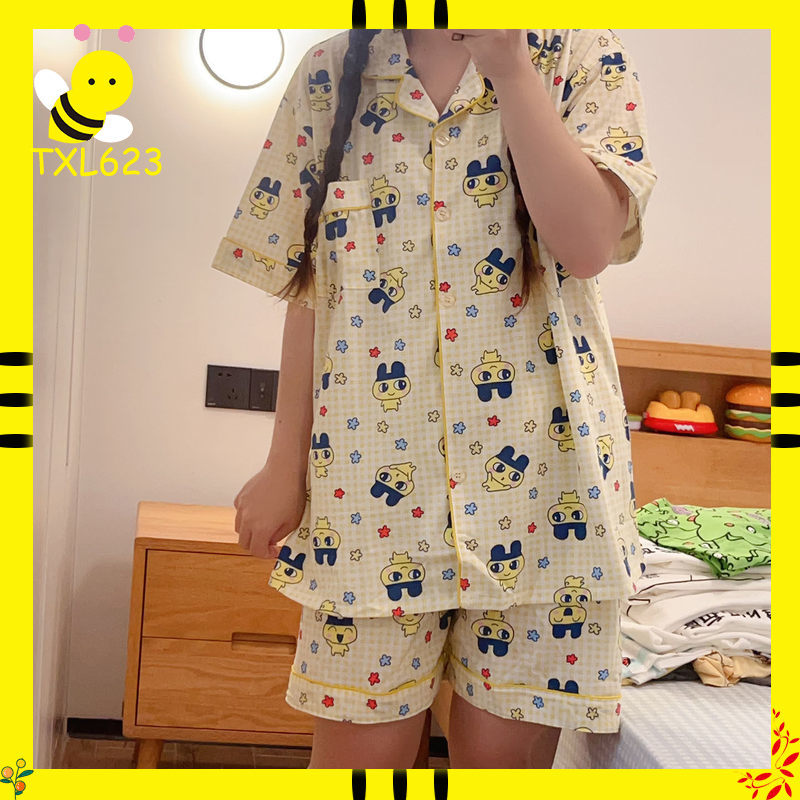Xl Summer Clothing - Tamagotchi Mameiji Damski Letni Zestaw Piżamowy