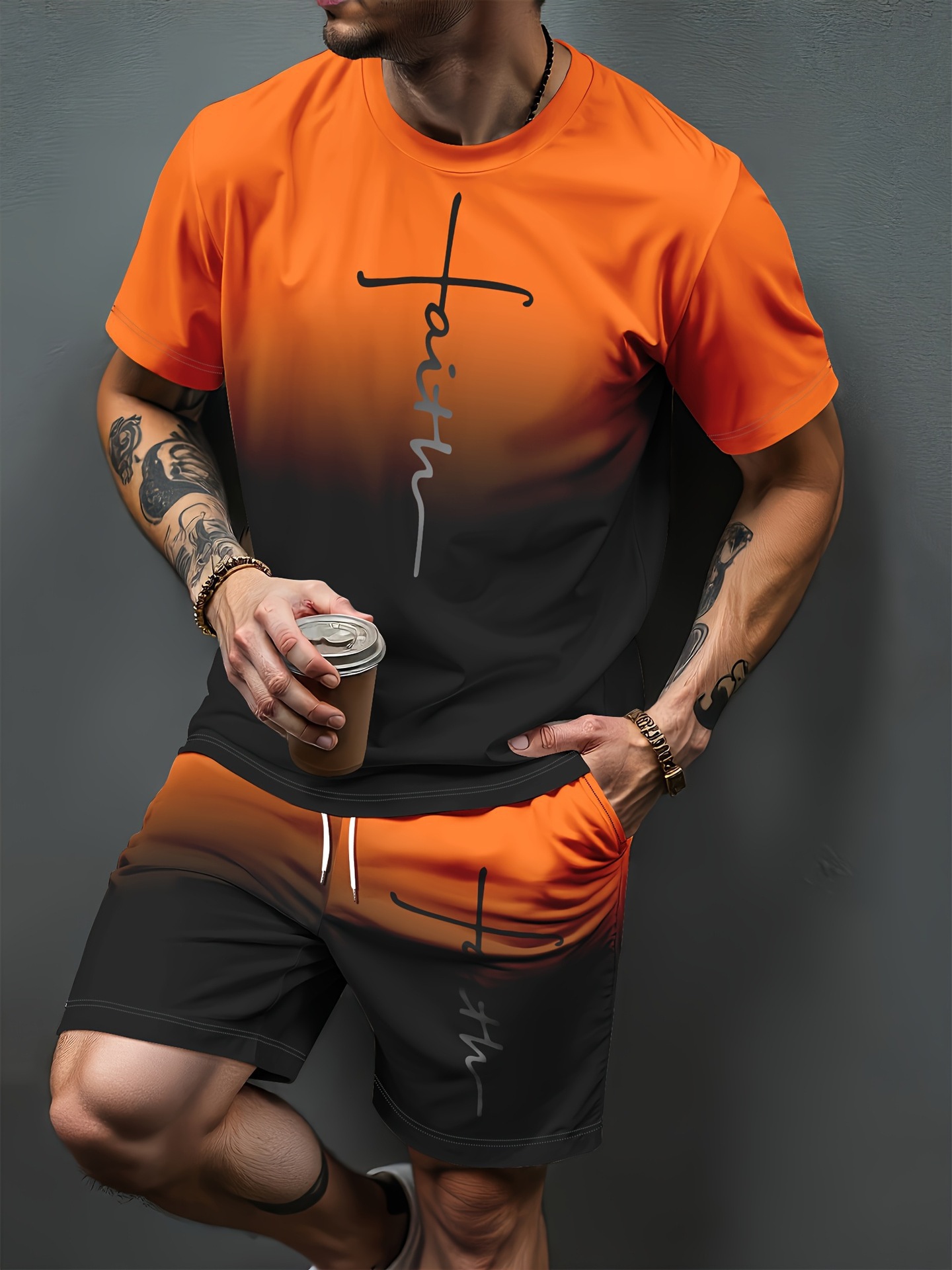Gradientowy wzór liter, druk 3 – Summer Clothing Cheap recenzja i cena