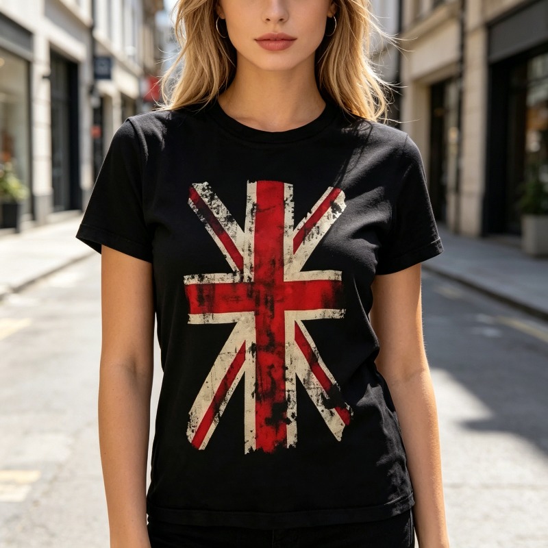 Koszulka z grafiką Union Jack, – Summer Clothing Uk recenzja i cena