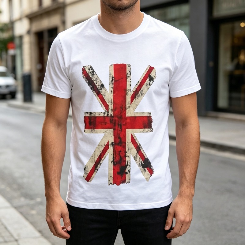 Koszulka z grafiką Union Jack, – Summer Clothing Uk recenzja i cena