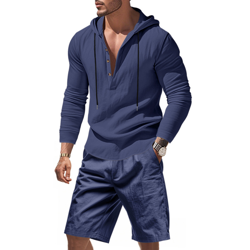 Męski lniany komplet dwuczęści – Linen Shorts Men recenzja i cena