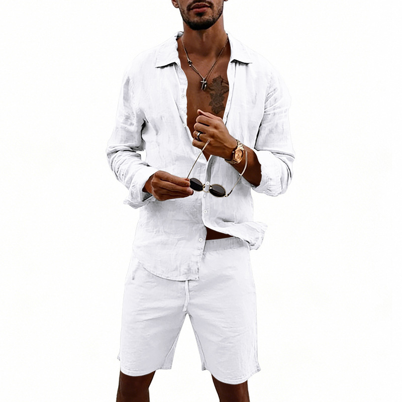 Letni męski lniany, luźny zest – Linen Shorts Men recenzja i cena