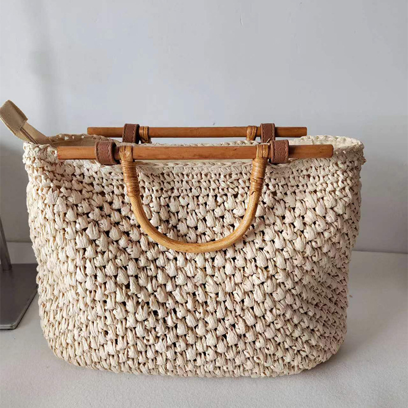 Torba ze słomy z drewnianą rąc – Beach Bag Straw recenzja i cena
