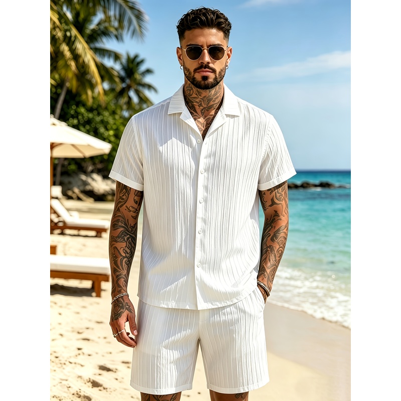 Męski letni zestaw casualowy,  – Summer Knit Clothing recenzja i cena