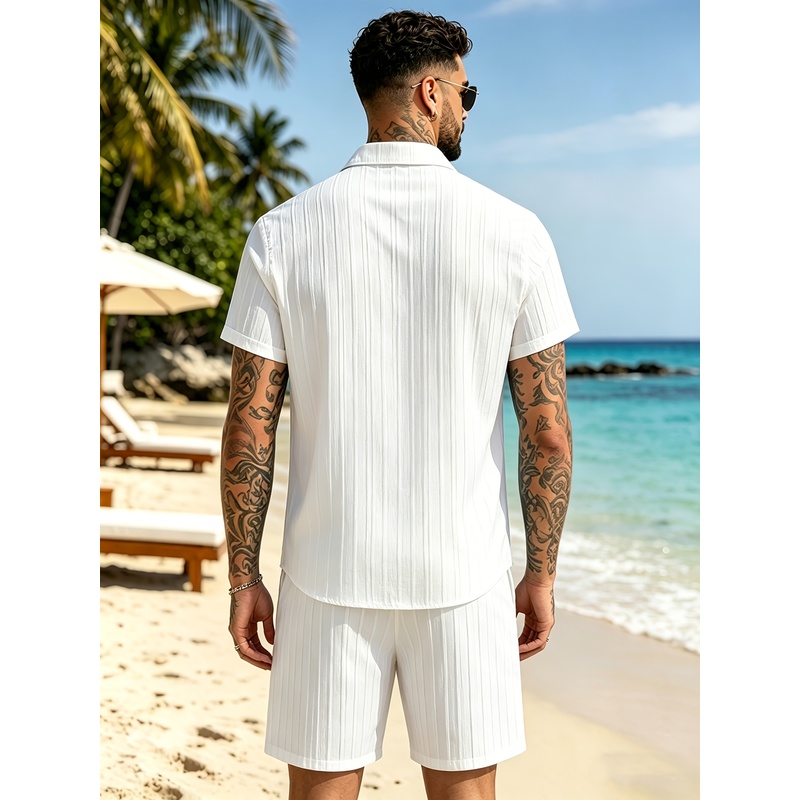 Męski letni zestaw casualowy,  – Summer Knit Clothing recenzja i cena