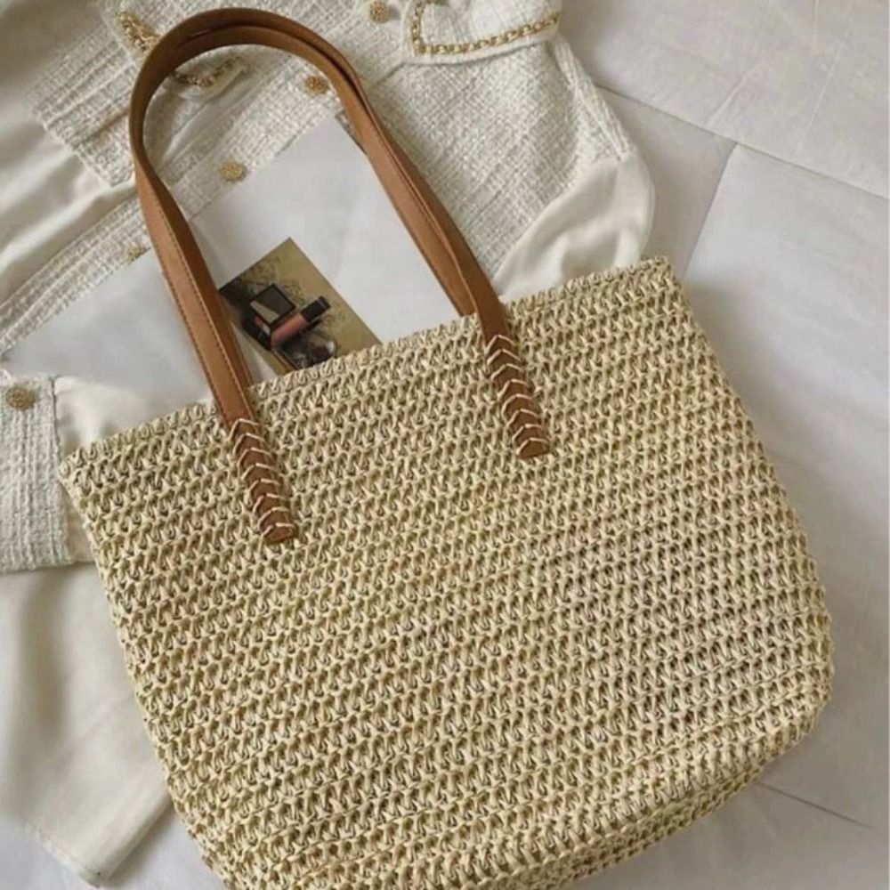 Urocza, jednokolorowa, tkana t – Beach Bag Straw recenzja i cena