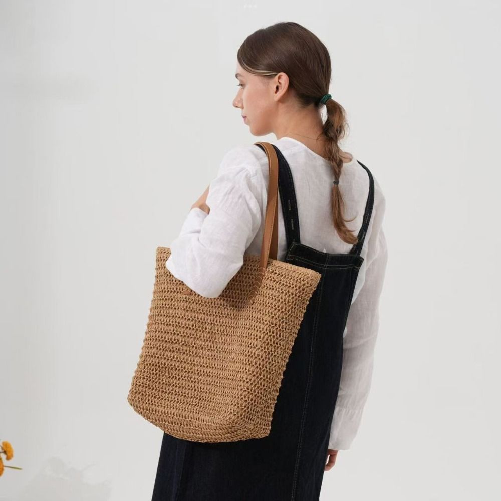 Urocza, jednokolorowa, tkana t – Beach Bag Straw recenzja i cena